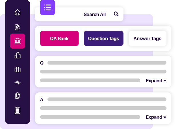 ENGAGE QA Bank List View